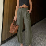 Women’s Cropped Straight Leg Pants – Elegant Casual Ankle Trousers