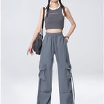 Women’s High Waist Wide Leg Pants  Loose Fit Casual Straight Trousers