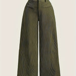Women’s High Waisted Striped Wide Leg Pants Casual Workwear