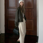 Women’s  High Waist Straight Leg Pants  Casual Cotton Wide Trousers