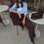 High waist loose fit trousers for women