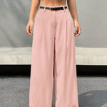 Pink lightweight casual pants for women