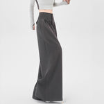 Gray casual wide leg pants relaxed fit