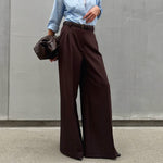 Casual work outfit with wide leg pants