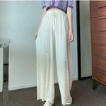 Milky white elegant straight leg pants for women