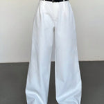 White breathable loose fit pants for women