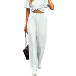 Loose fit wide leg trousers for casual wear