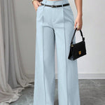 High waisted wide leg trousers for women