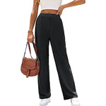 Women wearing elastic waist wide leg pants