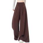 Brown high waist loose fit pants for women