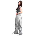 Women wearing slim fit cargo pants with pockets