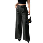 Women wearing summer wide leg dress pants